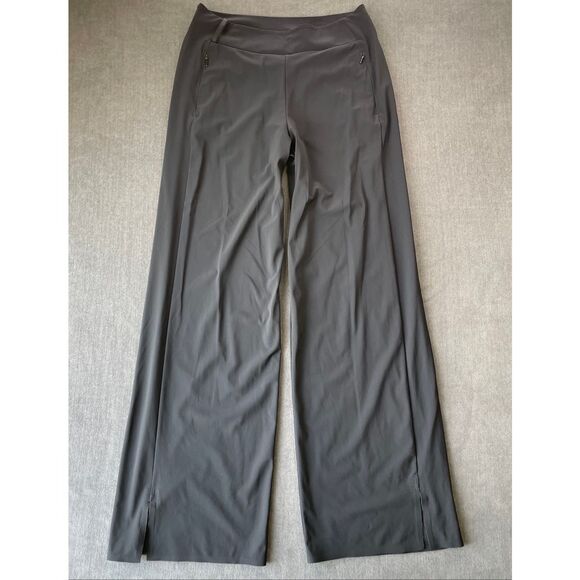 Athleta Cosmic‎ Wide Leg Pants Womens 8 Black Stretch Athletic Yoga Athleisure - Picture 1 of 13